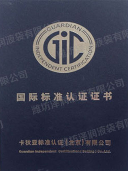 国际标准认证证书